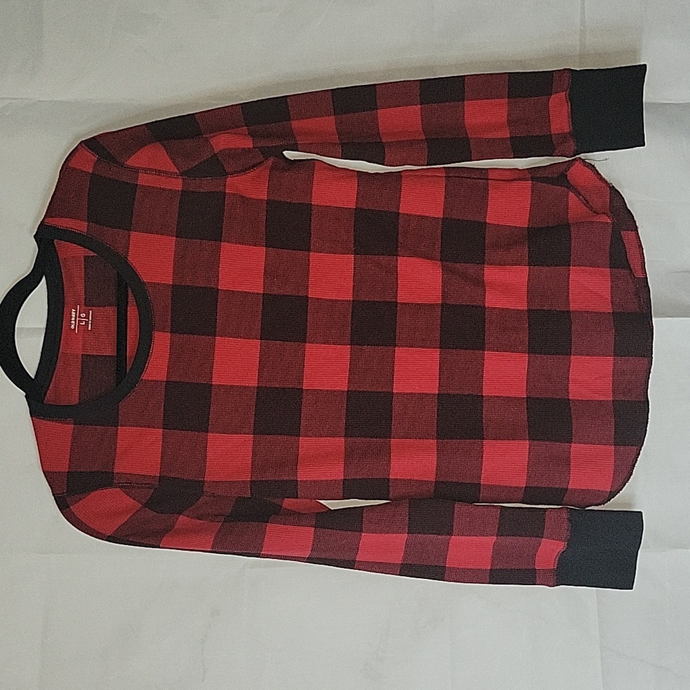 Old Navy Red Plaid Long Sleeve Thermal
